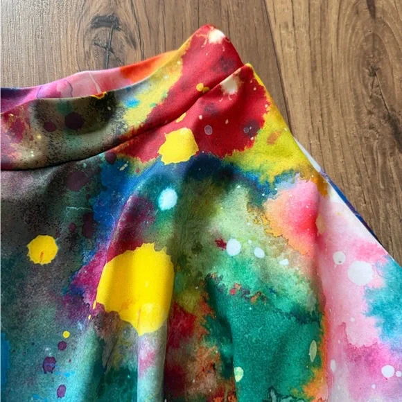 Blackmilk Multicolor meow pocket Lora zombie Watercolor Splash Circle Skirt OG - Picture 3 of 7